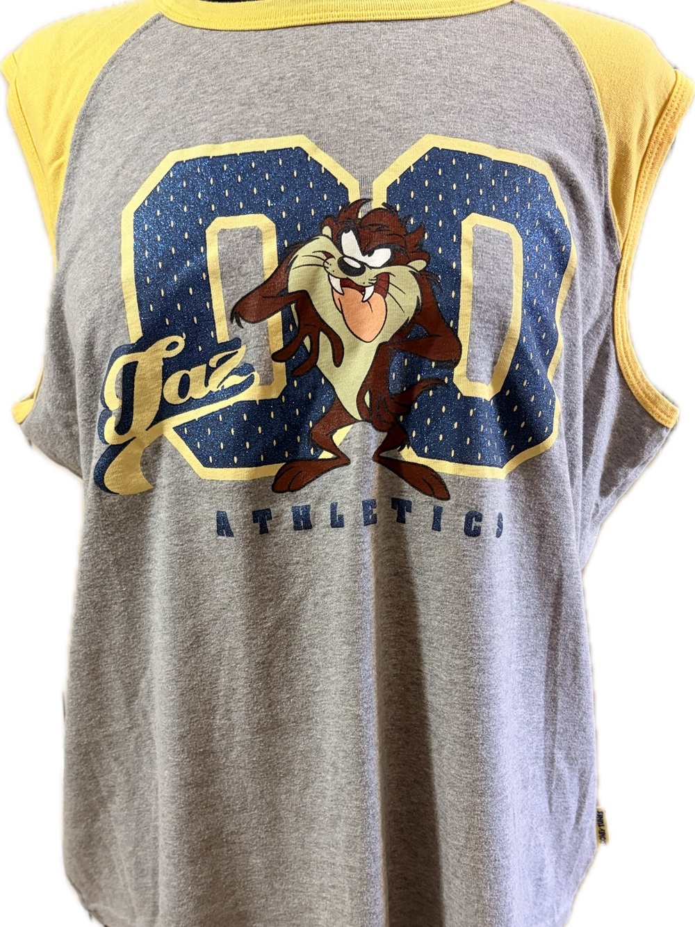 Looney Tunes Taz Athletic Gray & Yellow Tank Top